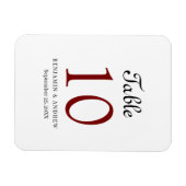Elegante Schwarz-Script-Acrylic-Arch-Tischnummer Magnet (Horizontal)