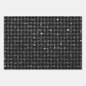 Elegante Schwarz-Silber-Glitzer-Muster Geschenkpapier Set (Vorderseite 3)