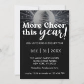 Elegante Schwarz-Silber-Silber-Silvester-Hochzeit Einladung (Vorderseite)