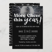 Elegante Schwarz-Silber-Silber-Silvester-Hochzeit Einladung (Vorne/Hinten)