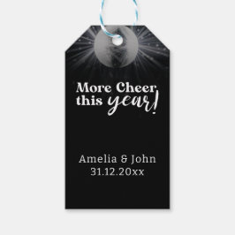 Elegante Schwarz-Silber-Silber-Silvester-Hochzeit Geschenkanhänger