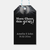 Elegante Schwarz-Silber-Silber-Silvester-Hochzeit Geschenkanhänger (Rückseite)