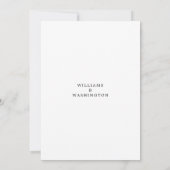 Elegante Schwarz-, Silber- und Weiß-Hochzeitsdetai Einladung (Rückseite)