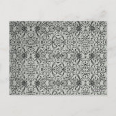 Elegante, schwarz-silberne Damast Hochzeitskarte Postkarte (Rückseite)