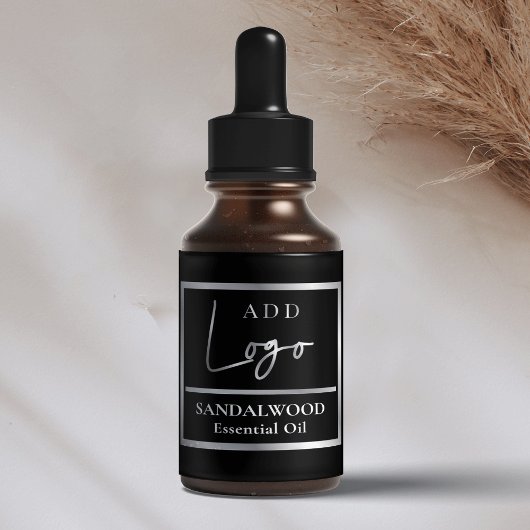 Elegante Schwarz Silver Essential Oil Dropper Flas