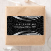 Elegante Schwarz & Silver Gray Vintage Blütendamas (Insitu)