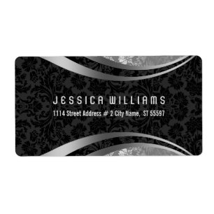 Elegante Schwarz & Silver Gray Vintage Blütendamas