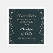 Elegante Schwarz-Tan-Vintage Hochzeit Serviette (Vorderseite)