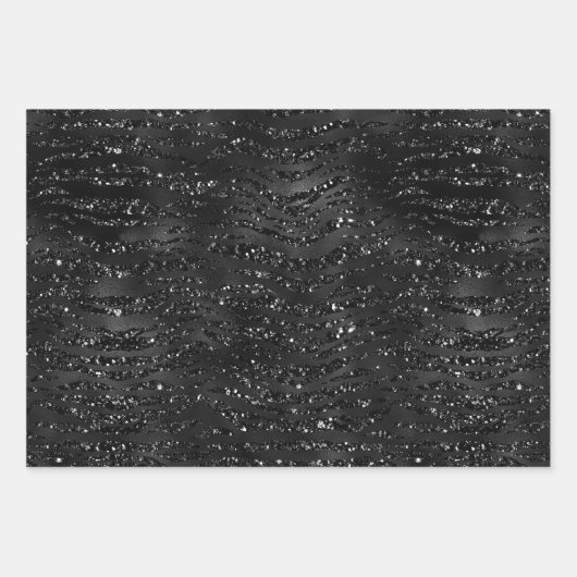 Elegante Schwarz-Tier-Druckmuster Geschenkpapier Set (Vorderseite 2)