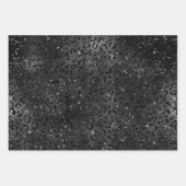 Elegante Schwarz-Tier-Druckmuster Geschenkpapier Set (Vorderseite)