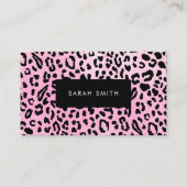 Elegante Schwarz-Tier-Print Beruflich Visitenkarte (Vorderseite)