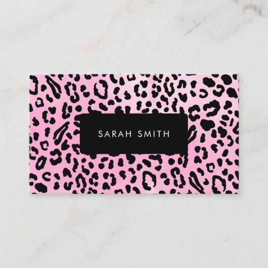 Elegante Schwarz-Tier-Print Beruflich Visitenkarte (Vorderseite)