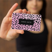 Elegante Schwarz-Tier-Print Beruflich Visitenkarte