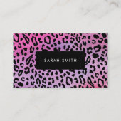 Elegante Schwarz-Tier-Print Beruflich Visitenkarte (Vorderseite)