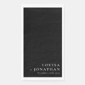 Elegante Schwarz Trendy Minimalistisch Chic Custom Serviette (Vorderseite)