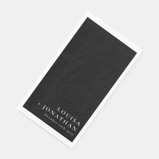 Elegante Schwarz Trendy Minimalistisch Chic Custom Serviette (Ecke)