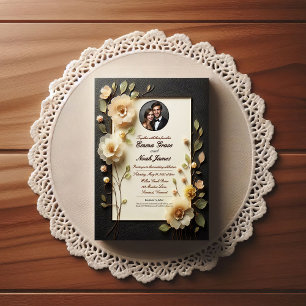 Elegante Schwarz und Creme Einladung zur Hochzeit