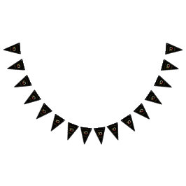 Elegante Schwarz und Gold 50. Geburtstagsfeier Ein Wimpelkette