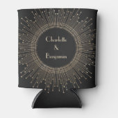 Elegante Schwarz und Gold Art Deco Dosenkühler (Vorderseite)