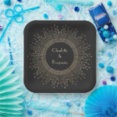 Elegante Schwarz und Gold Art Deco Pappteller (Party)