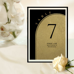Elegante Schwarz und Gold, Bogen Hochzeit Tisch Nu
