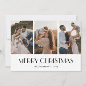 Elegante Schwarz und Gold Foto Collage Weihnachten (Vorderseite)