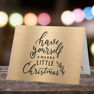 Elegante Schwarz und Gold Frohe Weihnachtswünsche Karte