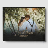 Elegante Schwarz und Gold Gästebuch (Rückseite)