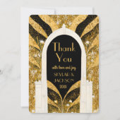 Elegante Schwarz und Gold Kunst, Dichtung und Musi Dankeskarte (Vorderseite)