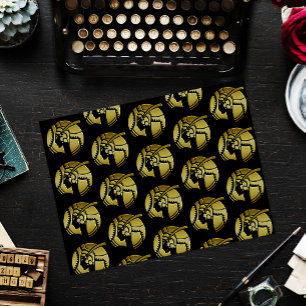 Elegante Schwarz und Gold Kunst, Dichtung und Musi Seidenpapier