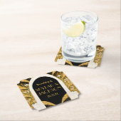 Elegante Schwarz und Gold Kunst, Dichtung und Musi Untersetzer (Vor Ort)