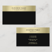 Elegante Schwarz und Gold Moderne einfache Vorlage Visitenkarte (Vorne/Hinten)