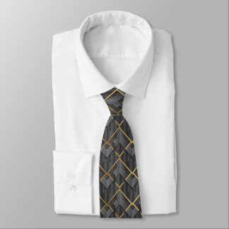 Elegante Schwarz und Gold Moderne Neck Tie Krawatte