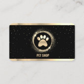 Elegante Schwarz und Gold Sparkle Pet Groomer Visitenkarte (Vorderseite)