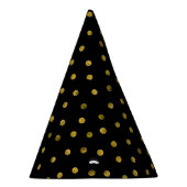 Elegante Schwarz-und Goldfolieconfetti-Punkte Partyhütchen (Rechts)