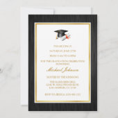 Elegante Schwarz- und Goldklasse 2014 Abschluss Einladung (Rückseite)