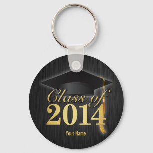 Elegante Schwarz-und Goldklasse von Abschluss 2014 Schlüsselanhänger