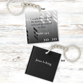 Elegante Schwarz und Grau Abstrakte Bibel Verse Ar Schlüsselanhänger