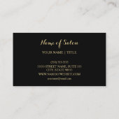 Elegante Schwarz und IMITATE Gold Fairstylist Visitenkarte (Rückseite)