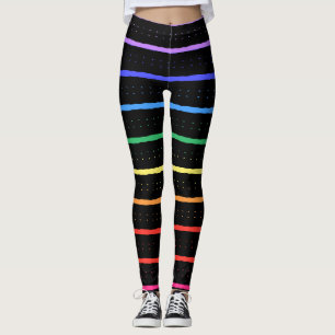 Elegante Schwarz- und Regenbogenfarben Leggings