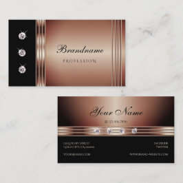Elegante Schwarz und Rose Gold Sparkling Visitenkarte