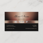 Elegante Schwarz und Rose Gold Sparkling Visitenkarte (Rückseite)