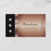 Elegante Schwarz und Rose Gold Sparkling Visitenkarte (Vorderseite)