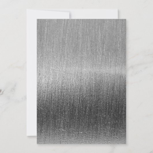 Elegante Schwarz und Silver Starlights Hochzeit Einladung (Rückseite)