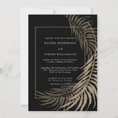 Elegante Schwarz und Taupe Einladung zur Hochzeit (Vorderseite)