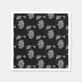 Elegante Schwarz und Weiß Weihnachtsgeschichte Wei Serviette (Vorderseite)