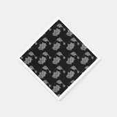 Elegante Schwarz und Weiß Weihnachtsgeschichte Wei Serviette (Ecke)