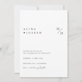 Elegante Schwarz-Weiß-3-Fotocollage Einladung (Rückseite)