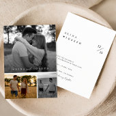 Elegante Schwarz-Weiß-3-Fotocollage Einladung