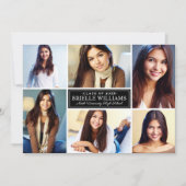 Elegante Schwarz-Weiß-Abschluss-FotoCollage Ankündigung (Vorderseite)